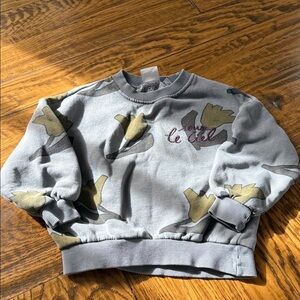 Zara Gray Toddler Floral Sweatshirt